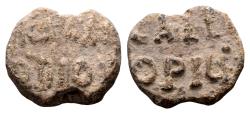 Ancient Coins - Kalliopios/Calliopius. Byzantine lead seal (19 mm, 7.16 gram) 6th-7th centuries