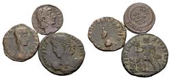 Ancient Coins - Lot of 3 Late Roman bronze coins. Constantius II and Constans