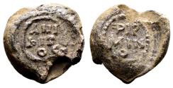 Ancient Coins - Anikitos (Invictus), son of Phirminos (Firminus). Byzantine lead seal (17mm, 6.63 gram)