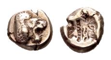 Ancient Coins - Lesbos, Mytilene. Electrum Hekte (11 mm,  c. 521-478 BC
