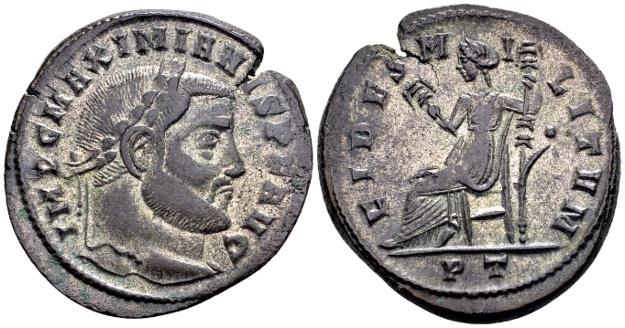 Galerius 305 311 Ad Ae Silvered Follis 27mm 9 75 Gram Ticinum C 305