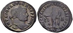 Ancient Coins - Diocletian AD 284-305, AE Silvered Follis (30mm, 9.53 gram) Siscia c. AD 296