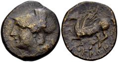 Ancient Coins - Italy, Bruttium, Lokri Epizephrioi. AE (22mm, 9.14 gram) Circa 300-268 BC