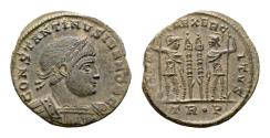 Ancient Coins - Constantine II Caesar 317-337. AE Follis (18 mm, 2.15 gram) Trier 332-333