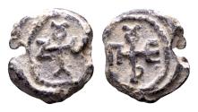 Ancient Coins - Zoilos and Euprepios. Byzantine lead seal (16 mm, 3.66 gram) c. 6th century