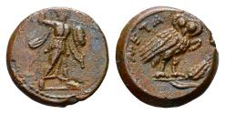 Ancient Coins - Lucania, Metapontum. AE (15 mm, 3.49 gram) late 3rd century BC