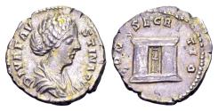 Ancient Coins - Diva Faustina II, wife of Marcus Aurelius, died AD 175, AR Denarius (18mm, 3.17 gram) Rome
