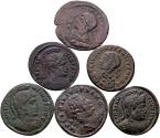 Ancient Coins - Constantinian times. Lot of 6 Roman AE Follis. Licinius, Constantine, Constantine II