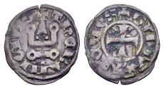 World Coins - Crusaders, Duchy of Athens. Guy II de La Roche 1287-1308. Billon Denier Tournois (19 mm, 0.55 gram) Thebes