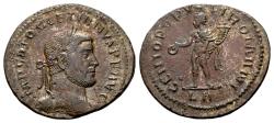 Ancient Coins - Diocletian AD 284-305, AE silvered Follis (30 mm, 9.13 gram) Lugdunum AD 295