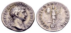 Ancient Coins - Trajan AD 98-117, AR Denarius (19mm, 3.15 gram) Rome c. 103-111
