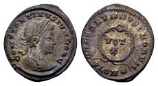 Ancient Coins - Constantine II Caesar AD 317-337, AE Silvered Follis (20 mm, 3.33 gram) London 323-324