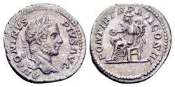 Ancient Coins - Caracalla AD 198-217, AR Denarius (19mm, 3.35 gram) Rome 209