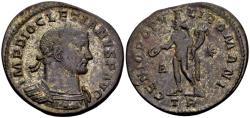 Ancient Coins - Diocletian AD 284-305, AE silvered Follis (29mm, 10.31 gram) Trier c. AD 298-299