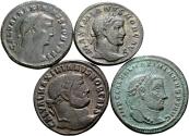 Ancient Coins - Lot 4 AE Follis of the First and Second Tetrarchy
