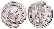 Ancient Coins - Philip I AD 244-249, AR Antoninianus (23mm, 3.51 gram) Rome