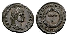 Ancient Coins - Constantine II Caesar AD 317-337, AE Follis (18 mm, 3.23 gram) Siscia 321-324