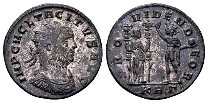 Ancient Coins - Tacitus AD 275-276, AE silvered Antoninianus (22mm, 3.54 gram) Serdica