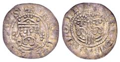 World Coins - Low Countries. Friesland. Egbert II, Count AD 1068-1090, AR Denier (18 mm, 0.47 gram) imitative piece of a Dokkum prototype (?)
