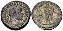 Ancient Coins - Galerius Caesar AD 305-311, AE silvered Follis (27mm, 10.56 gram) Lugdunum (‘Unmarked Class I’) c. AD 296