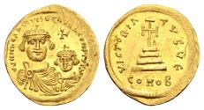 Ancient Coins - Heraclius AD 610-641, Gold Solidus (21mm, 4.45 gram) Constantinopolis