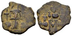 Ancient Coins - Constans II AD 641-668, AE Follis (21mm, 3.96 gram) Constantinopolis