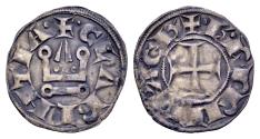 World Coins - Crusaders, Principality of Achaea. Charles II of Anjou 1285-1289. Billon Denier Tournois (19 mm, 0.77 gram) Clarenza