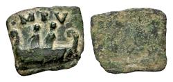 Ancient Coins - Italy, Ostia (?). Roman imperial times AE Tessera (14 mm, 0.92 gram) circa 1st century AD