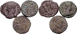 Ancient Coins - Constans 337-350. Lot of 3 AE Follis Gloria Exercitus.