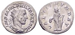 Ancient Coins - Philip I 244-249. AR Antoninianus (22mm, 3.68 gram) Rome