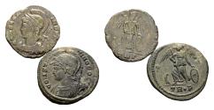 Ancient Coins - Lot of 2 AE Follis. Both Constantinopolis city commemoratives.