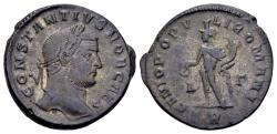 Ancient Coins - Constantius I Caesar AD 293-305, AE Silvered Follis (27 mm, 11.27 gram) Trier 296-297