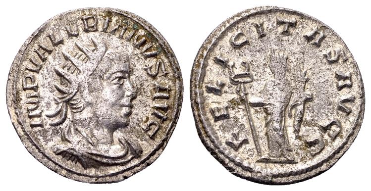 Ancient Coins - Valerian I AD 253-260, AR (21 mm, 2.76 gram) Antoninianus Antioch