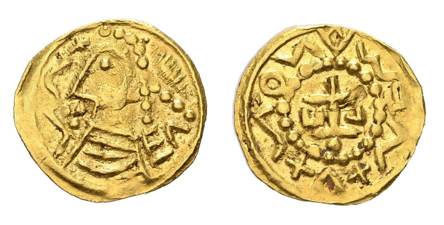 STOLEN //// Merovingian Period. Gold Tremissis (15mm, 1.27g) Frisia ...