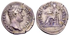 Ancient Coins - Hadrian AD 117-138, AR Denarius (19 mm, 3.11 gram) Rome AD 129-130