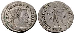 Ancient Coins - Galerius Caesar 293-305 AD, AE Silvered Follis (28 mm, 8.91 gram) Trier c. 303-305