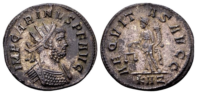 Ancient Coins - Carinus AD 283-285, AE silvered Antoninianus (21mm, 3.18 gram) Rome