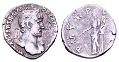 Ancient Coins - Hadrian 117-138. AR Denarius (18 mm, 2.97 gram) Rome