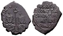 Ancient Coins - Basil I the Macedonian and Constantine AD 867-886. AE Follis (24x30 mm, 6.88 gram) Constantinopolis