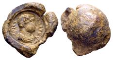 Ancient Coins - Aristaenetus/Aristanetos. Roman lead seal (20x20x9 mm, 9.76 gram) circa 4th century