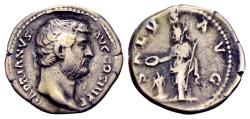 Ancient Coins - Hadrian AD 117-138, AR Denarius (18 mm, 3.23 gram) Rome AD 134-138