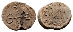 Ancient Coins - Konstantinos, apo eparchon. Byzantine lead seal (21 mm, 16.53 gram) 7th century