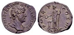 Ancient Coins - Hadrian AD 117-138, AR Denarius (20mm, 3.42 gram) Rome AD 121-123