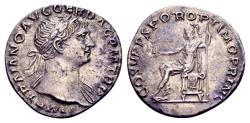 Ancient Coins - Trajan AD 98-117, AR Denarius (18mm, 3.05 gram) Rome 103-111