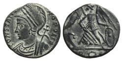 Ancient Coins - CONSTANTINOPOLIS (Commemorative Series). Follis. 333-335 AD. Rome mint (R-Crown-E) Victory on prow.