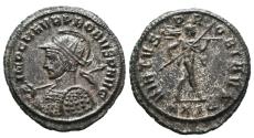 Ancient Coins - PROBUS. Ae, Antoninianus. AD 276-282. Siscia. VIRTVS PROBI AVG / XXIQ. Helmeted bust RARE.