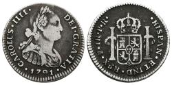 World Coins - CAROLUS IV. Ar, 1 Real. 1791. Potosí PR. First own bust. SPANISH COLONIAL