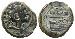 Ancient Coins - L. MEMMIUS GALERIA. Æ Quadrans. 106 BC. Rome mint. Prow right with L • MEMMI above.