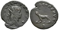 Ancient Coins - GALLIENUS. Ae, Antoninianus. AD 253-268. Rome mint. LIBERO P CONS AVG / Panther walking left; B in exergue.