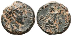 Ancient Coins - COMMODUS. Ae, Diassarion. AD 177-180. SYRIA, Cyrrhestica. Cyrrhus. Zeus Kataibates seated left on rock.
